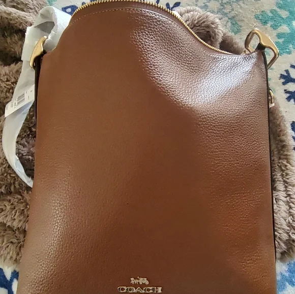 NWT Coach Tan Leather Crossbody Bag - Picture 8 of 11
